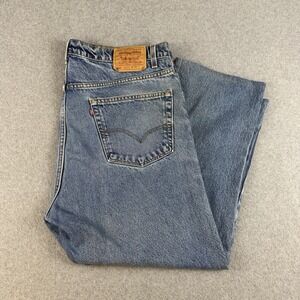 Vintage Levi's 505 USA 42x30(27) Regular Fit Straight Leg Hemmed Jeans 1996